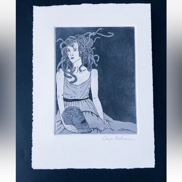 Other - Medusa Holding Stone Head Art Print Signed Greek Mythology Fantasy Feminist